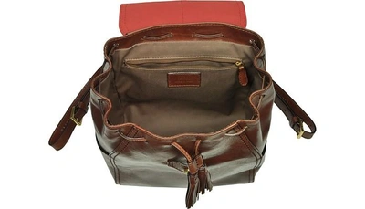 Shop The Bridge Designer Handbags Florentin Brown Medium Backpack W/tassels In Marron