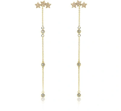 Shop Federica Tosi Earrings Mini Stars Long Earrings In Gold