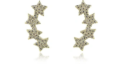 Shop Federica Tosi Earrings Lobo Multi Stars Earrings In Gold