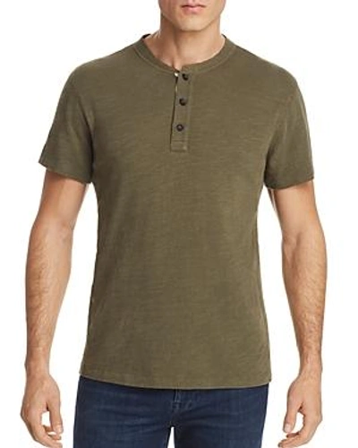 Shop Rag & Bone Standard Issue Heathered Henley Tee In Army