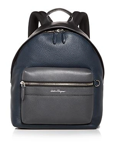 Shop Ferragamo Leather Backpack In Black Multi