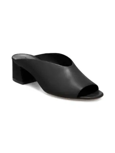 Shop Vince Cachet Leather Mule Sandals In Black