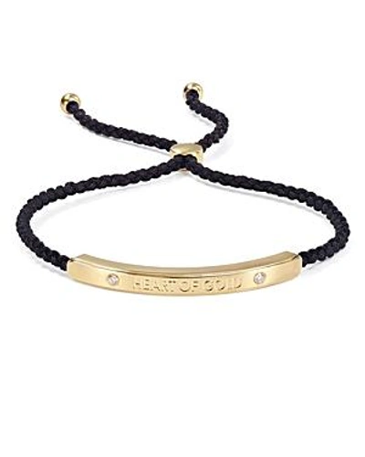 Shop Kate Spade New York Heart Of Gold Bar Slider Bracelet In Black/gold