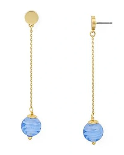 Shop Kate Spade New York Linear Ball Drop Earrings In Gold/blue