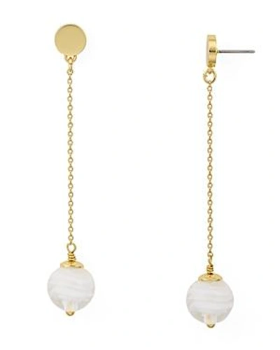 Shop Kate Spade New York Linear Ball Drop Earrings In Gold/white