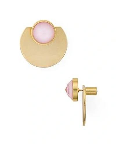 Shop Kate Spade New York Disc Ear Jackets In Gold/pink