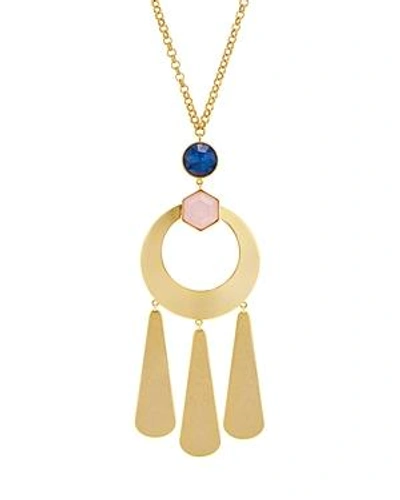 Shop Kate Spade New York Loop & Teardrops Pendant Necklace, 30 In Gold/multi