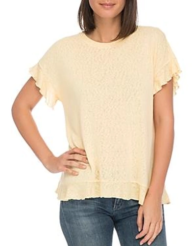 Shop B Collection By Bobeau Abella Ruffle-trim Tee In Sunshine