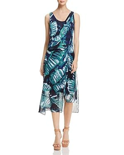 Shop Nic And Zoe Nic+zoe Leaf Impression Asymmetric Dress In Multi