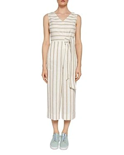 Shop Ted Baker Colour By Numbers Zelma Striped Jumpsuit In Ivory