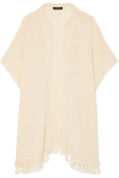 Shop Jcrew Haven Tasseled Linen Cardigan In Cream