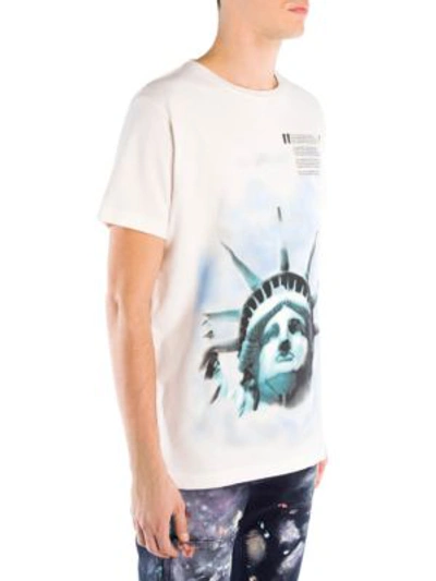 Shop Off-white Liberty Short-sleeve Cotton Slim Tee In White