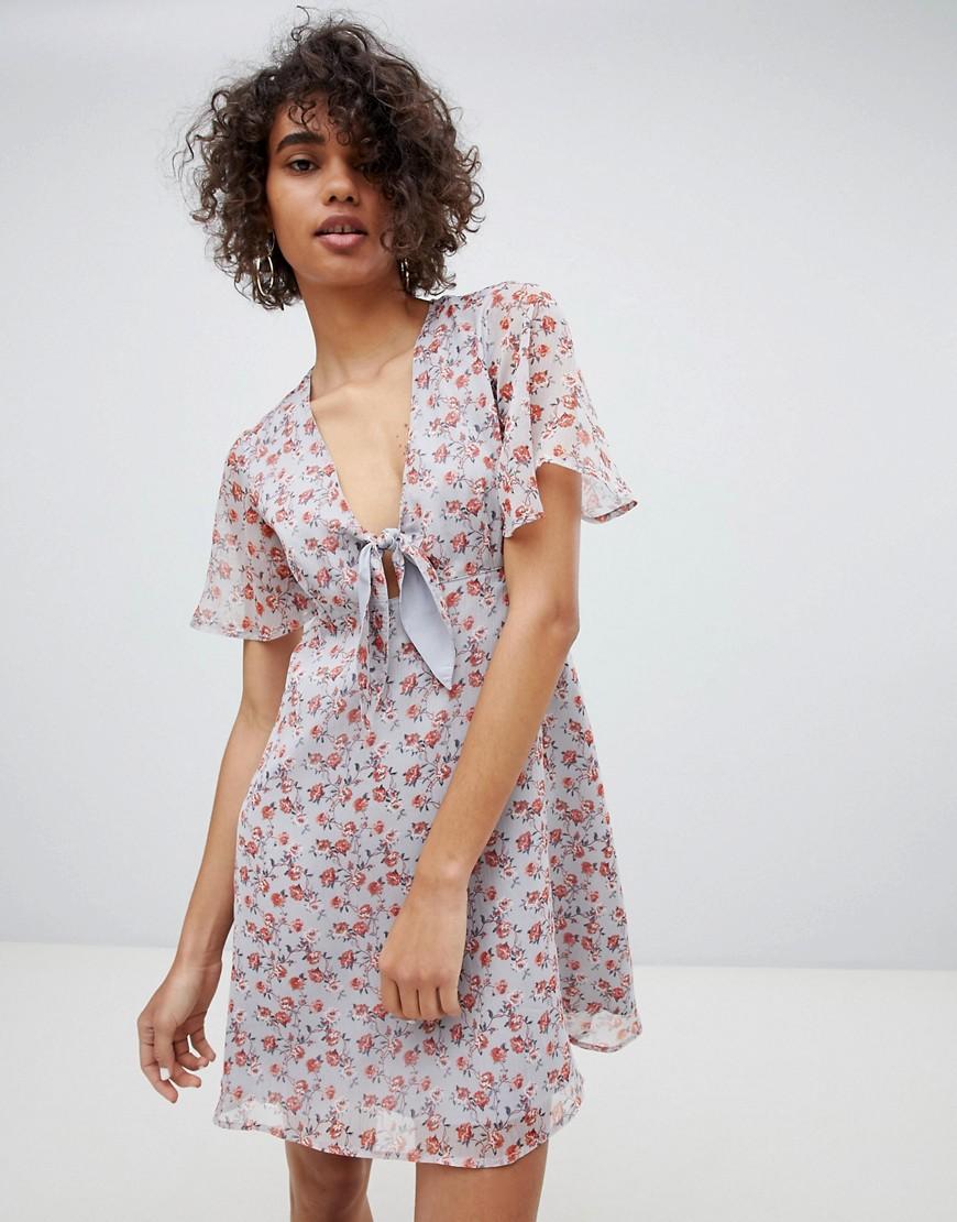 tie front tea dress