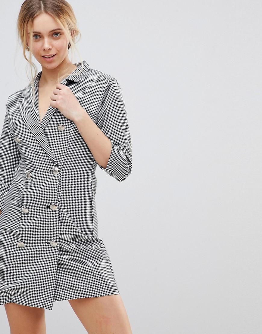 dogtooth blazer dress