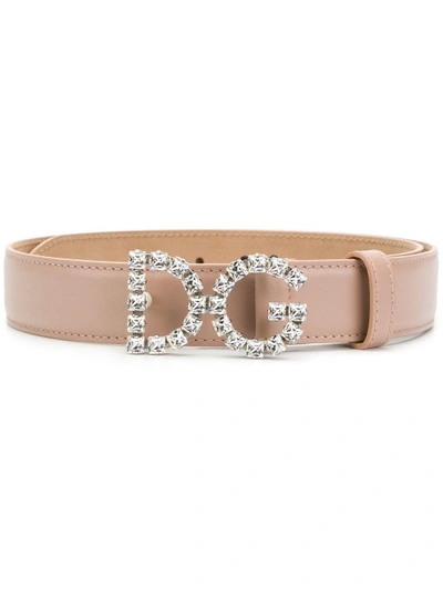 Shop Dolce & Gabbana Dg Crystal Logo Buckle Belt