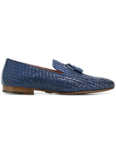 Shop Andrea Ventura Weave Tassel Loafers - Blue