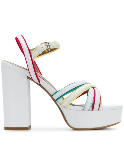 Shop Tabitha Simmons Strappy Block Heel Sandals - White