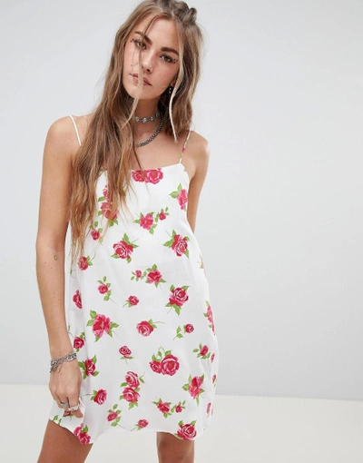 Shop Motel Cami Dress In Romantic Rose Print - Pink