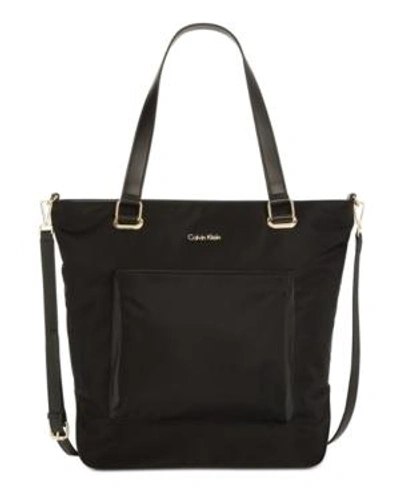 Shop Calvin Klein Collaboration Large Nylon Tote In Blk/gold