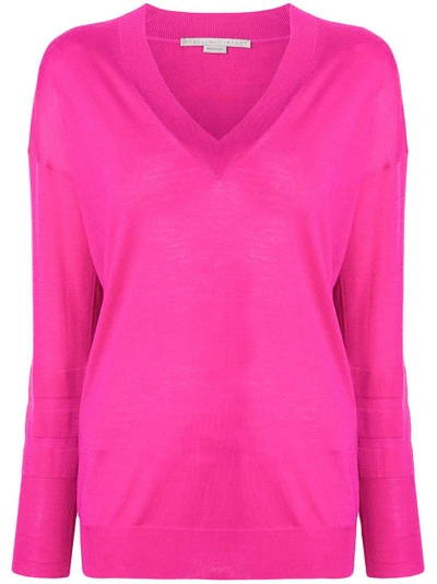 Shop Stella Mccartney V-neck Sweater In Pink & Purple