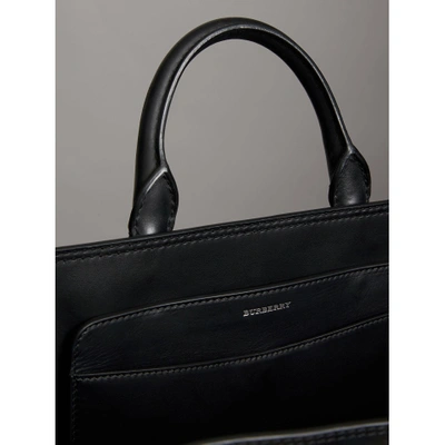 Shop Burberry The Medium Canvas And Leather Belt Bag In Black/stone