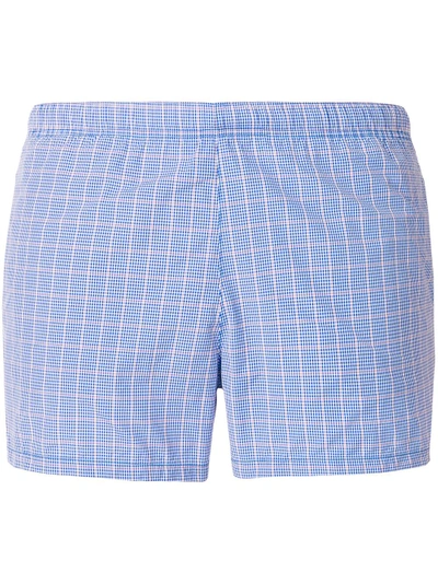 Shop Prada Checked Swim Shorts
