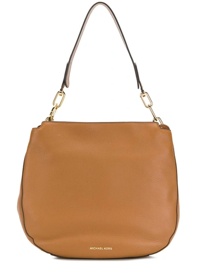 Shop Michael Michael Kors Fulton Large Shoulder Bag In Brown