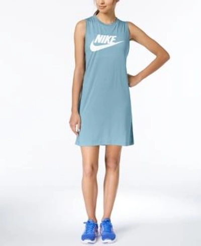 Shop Nike Sportswear Tank Dress In Leche Blue