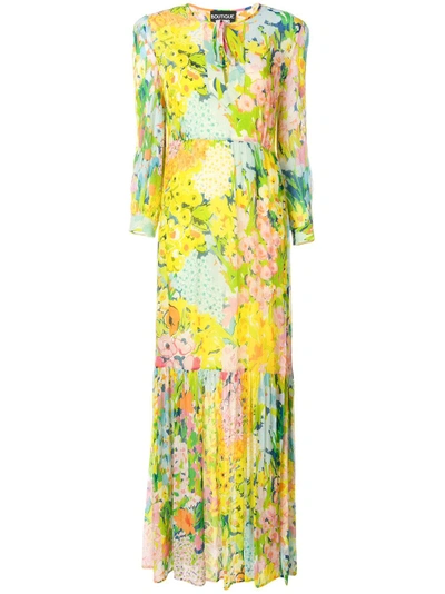 Shop Boutique Moschino Long Floral Print Dress