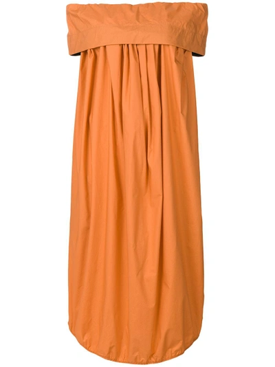 Shop Ter Et Bantine Off-the-shoulder Dress - Yellow & Orange