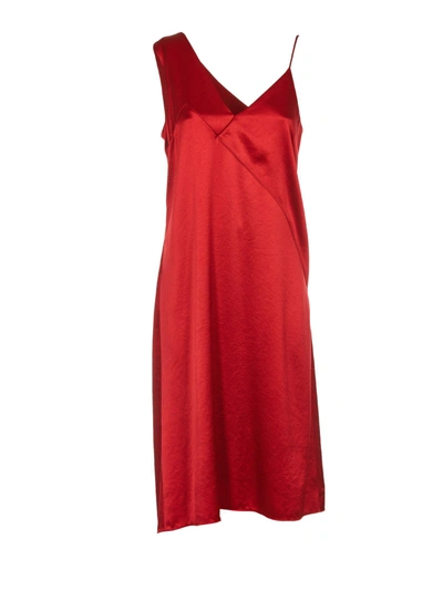Shop Cedric Charlier Slip Dress In Rosso