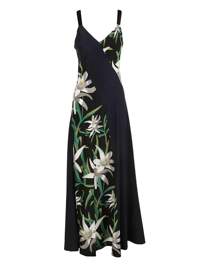 Shop Diane Von Furstenberg Floral Print Dress In Black