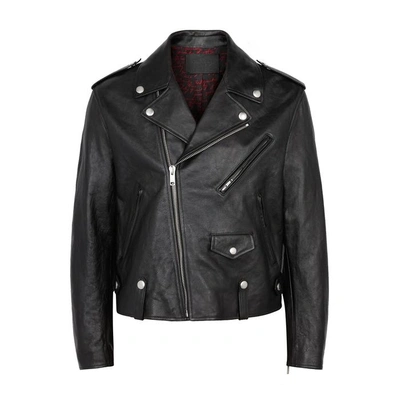 Shop Givenchy Black Leather Biker Jacket