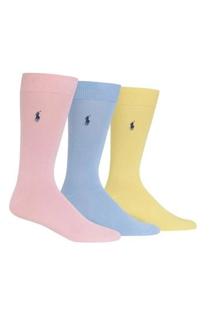 Shop Polo Ralph Lauren Assorted 3-pack Supersoft Socks In Pink