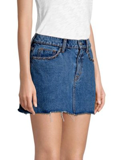 Shop Hudson Viper Mini Denim Skirt In Vibrant Life