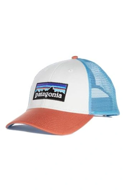 Shop Patagonia P6 Lopro Trucker Hat - White In Wqtz White W/ Quartz