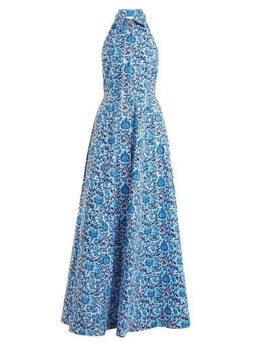 Rebecca De Ravenel Fortuna Floral-Print Button-Down Dress In Blue Multi ...