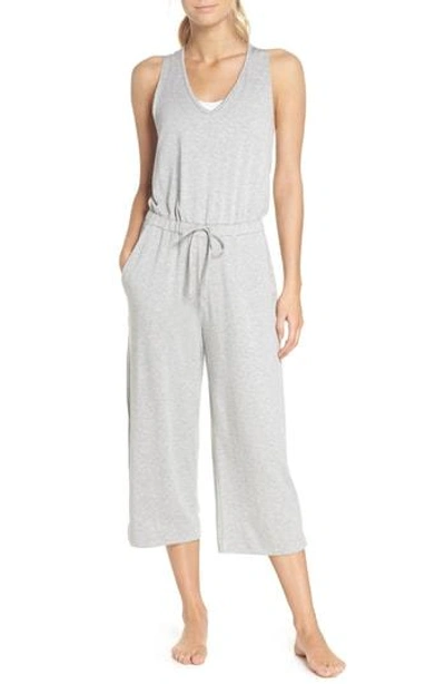 Shop Beyond Yoga Farrah Cropped Jumpsuit In Light Heather Gray