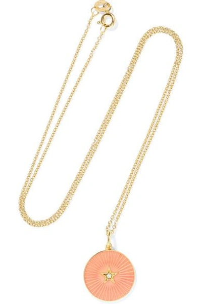 Shop Andrea Fohrman 18-karat Gold, Enamel And Diamond Necklace