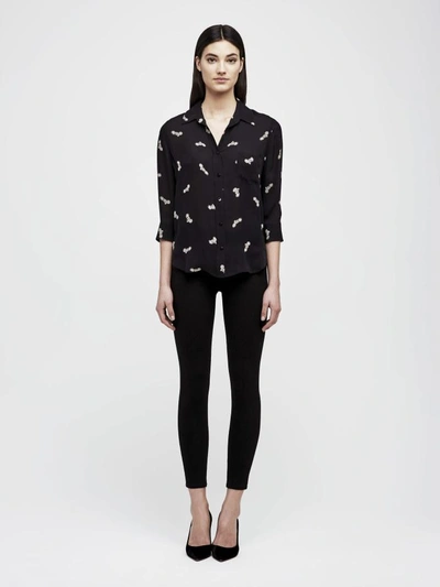 Shop L Agence Ryan Blouse In Black/ivory