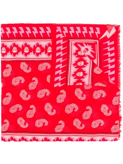 Shop Zadig & Voltaire Zadig&voltaire Bindi Paisley Print Scarf - Red