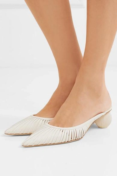 Shop Cult Gaia Alia Leather Mules In White