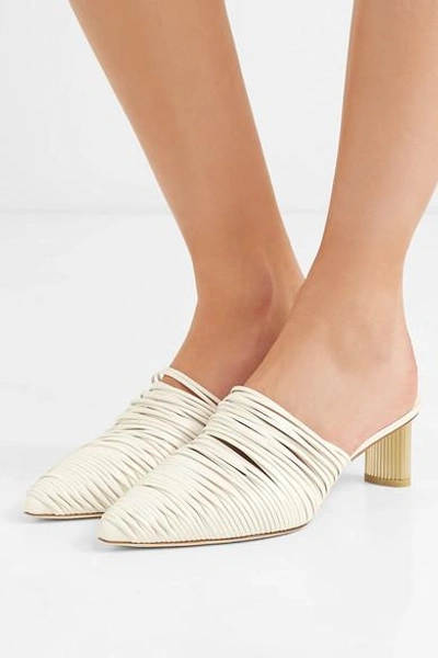 Shop Cult Gaia Sage Leather Mules In White