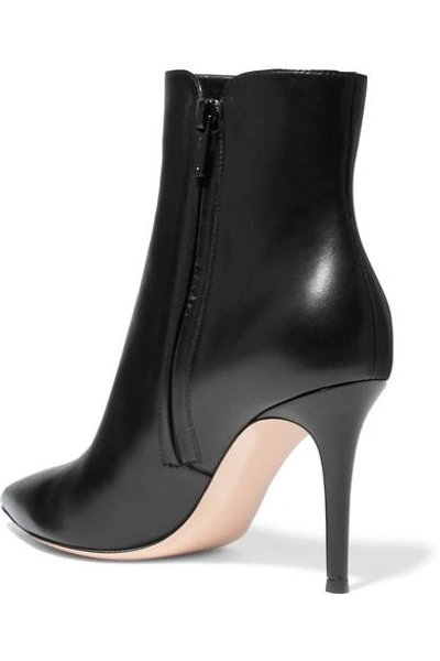 Shop Gianvito Rossi Levy 85 Leather Ankle Boots In Black