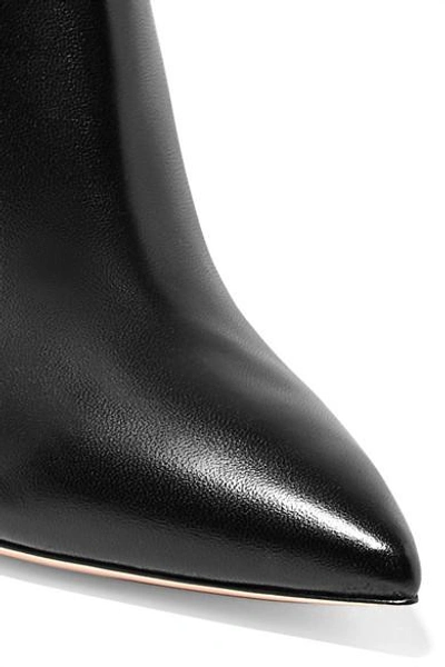 Shop Gianvito Rossi Levy 85 Leather Ankle Boots In Black