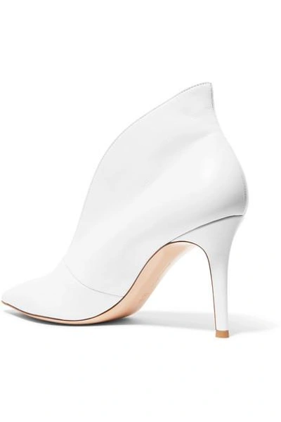 Shop Gianvito Rossi Vania 85 Leather Ankle Boots In White