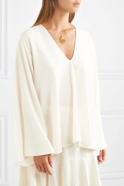 Shop Elizabeth And James Crepe De Chine Blouse In White