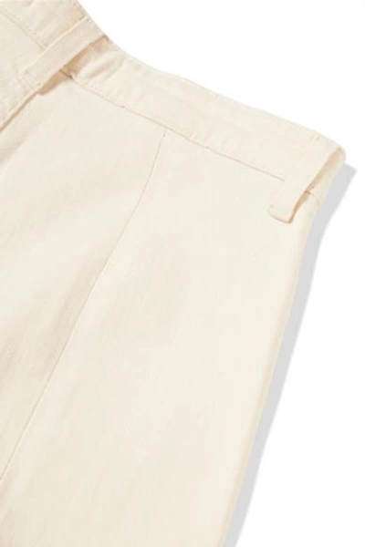Shop Elizabeth And James Carmine Mid-rise Wide-leg Jeans In Cream