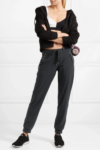 Shop Vaara Erin Stretch-knit Track Pants In Black
