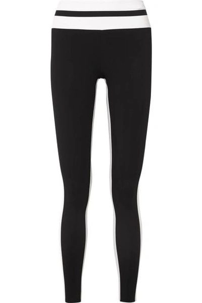 Shop Vaara Flo Tuxedo Striped Stretch-knit Leggings In Black
